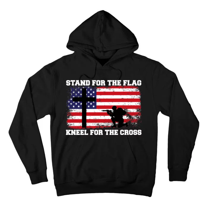 Stand For the Flag Kneel for the Cross USA Army Tall Hoodie