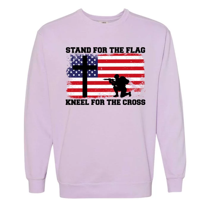 Stand For the Flag Kneel for the Cross USA Army Garment-Dyed Sweatshirt