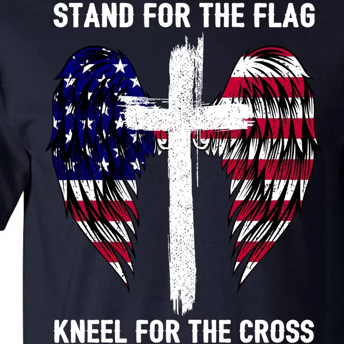 Stand For The Flag Kneel For The Cross USA Eagle Tall T-Shirt