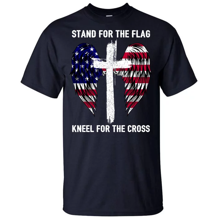 Stand For The Flag Kneel For The Cross USA Eagle Tall T-Shirt