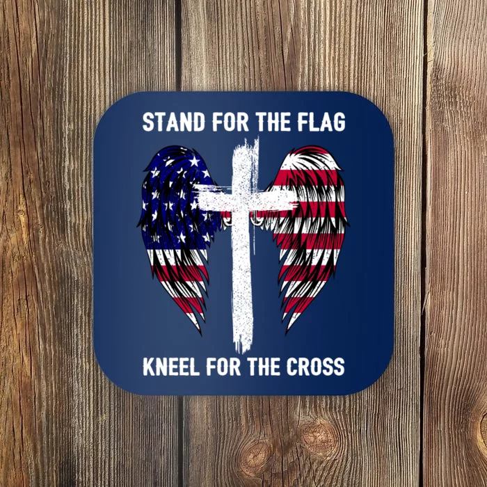 Stand For The Flag Kneel For The Cross USA Eagle Coaster