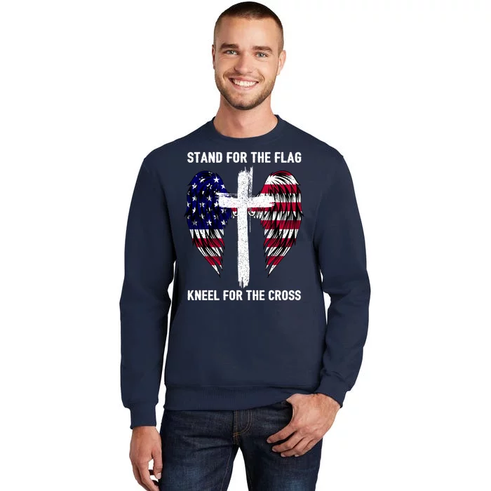 Stand For The Flag Kneel For The Cross USA Eagle Tall Sweatshirt