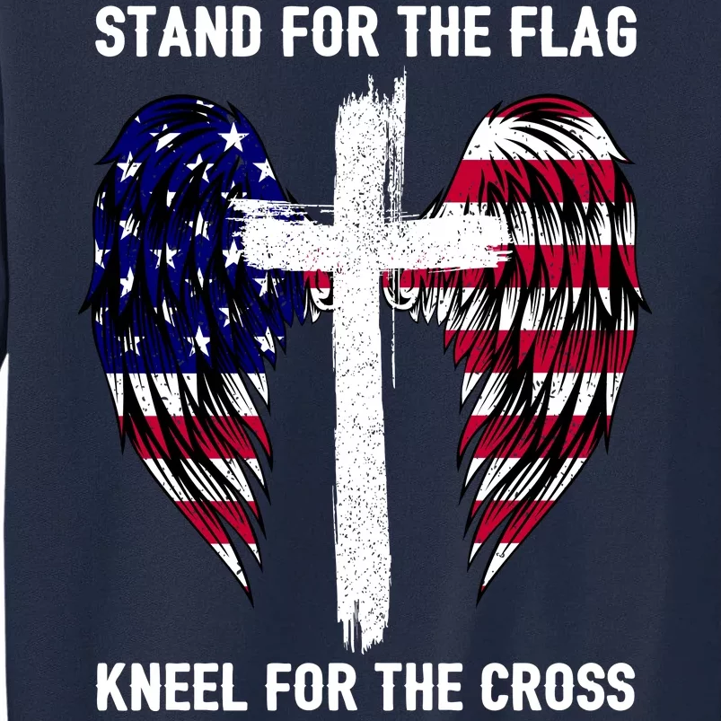 Stand For The Flag Kneel For The Cross USA Eagle Tall Sweatshirt