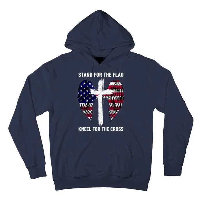 Stand For The Flag Kneel For The Cross USA Eagle Tall Hoodie