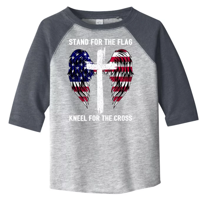 Stand For The Flag Kneel For The Cross USA Eagle Toddler Fine Jersey T-Shirt