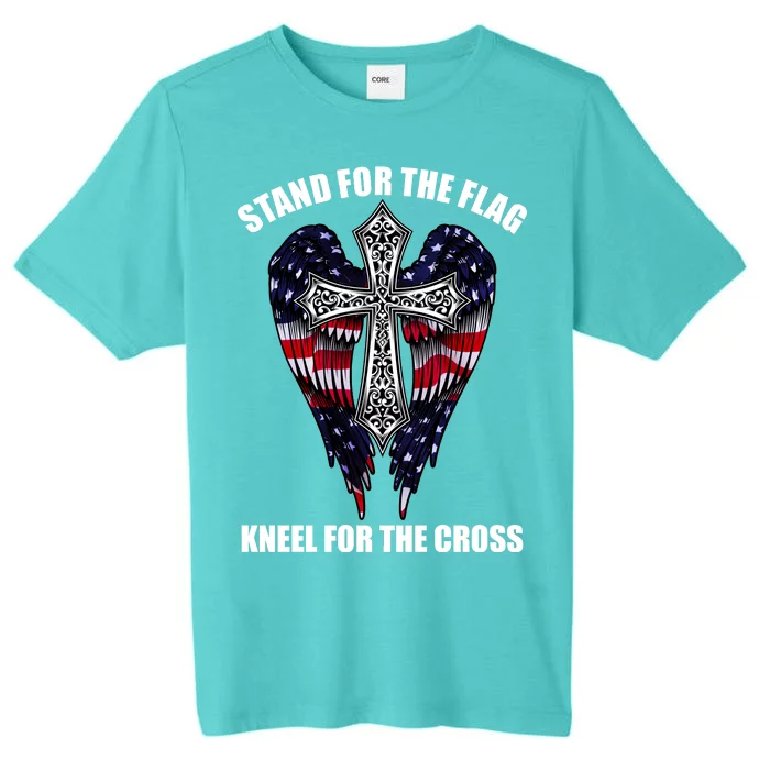 Stand For the Flag Kneel for the Cross USA Eagle Wings ChromaSoft Performance T-Shirt