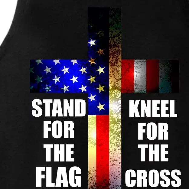 Stand For the Flag Kneel for the Cross USA FLAG Ladies Tri-Blend Wicking Tank