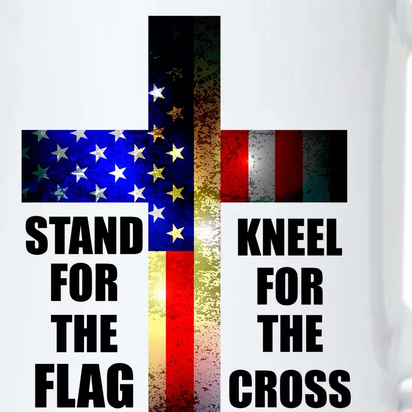 Stand For the Flag Kneel for the Cross USA FLAG Black Color Changing Mug