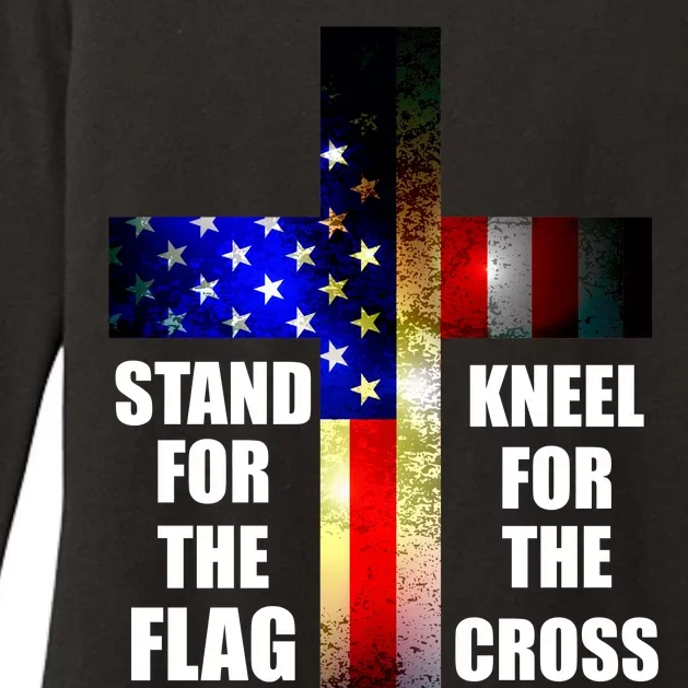 Stand For the Flag Kneel for the Cross USA FLAG Womens CVC Long Sleeve Shirt