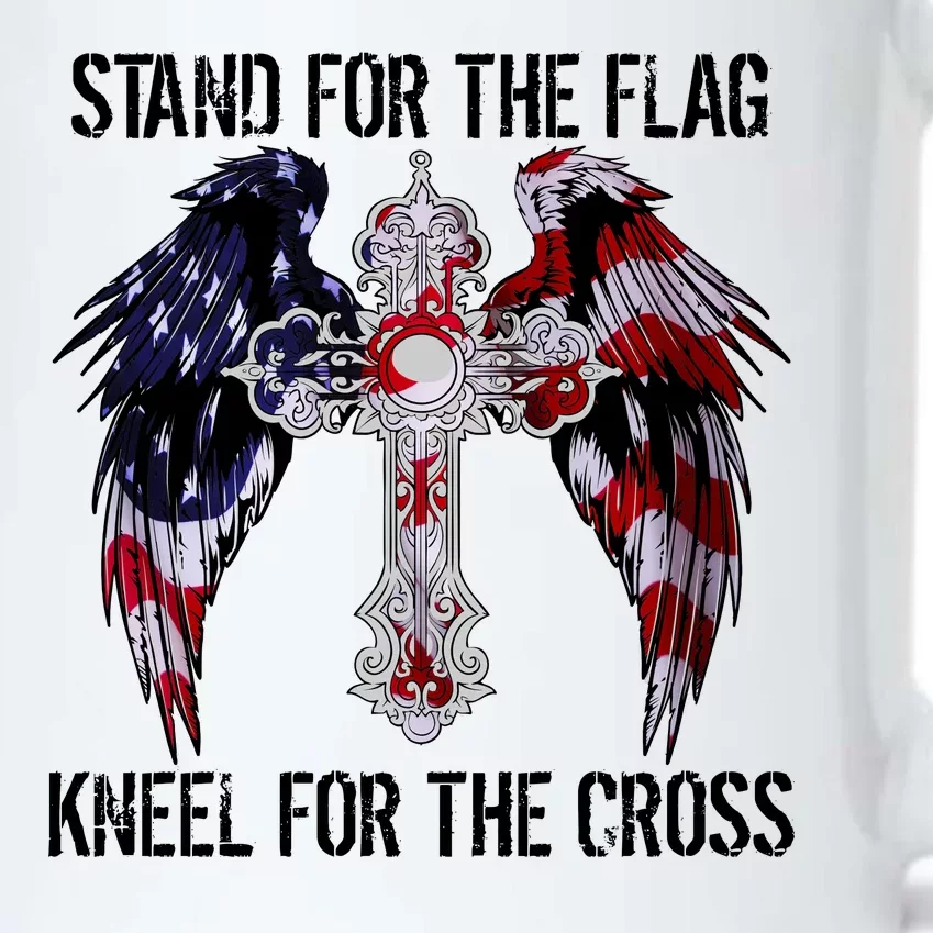 Stand For The Flag Kneel For The Cross USA National Anthem Black Color Changing Mug