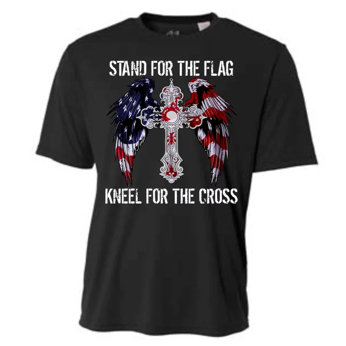 Stand For The Flag Kneel For The Cross USA National Anthem Cooling Performance Crew T-Shirt