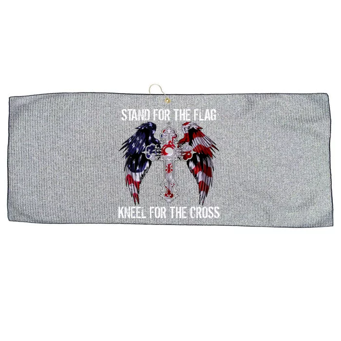 Stand For The Flag Kneel For The Cross USA National Anthem Large Microfiber Waffle Golf Towel