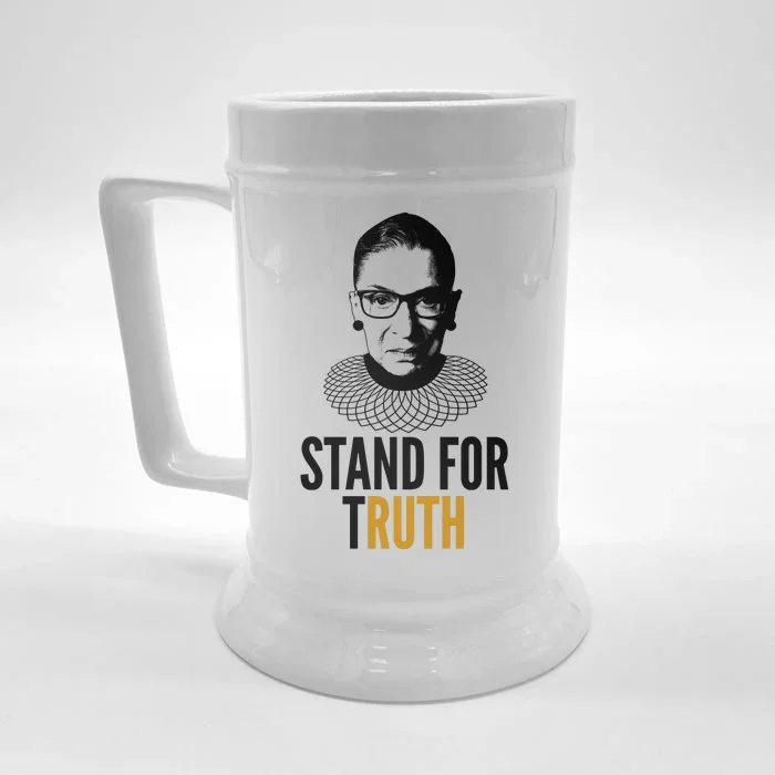 Stand For Truth Quote Ruth Bader Ginsburg Tribute Front & Back Beer Stein