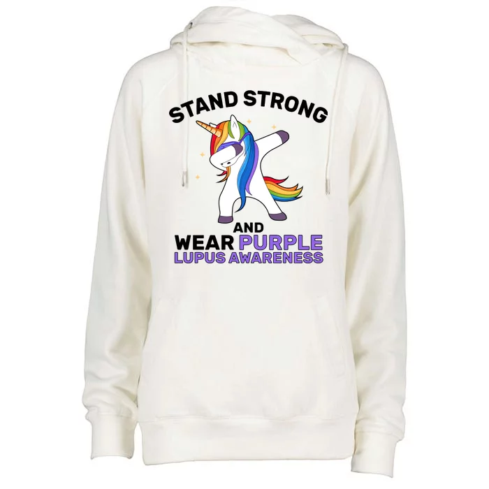 Stand Strong Wear Purple Lupus Awareness Womens Funnel Neck Pullover Hood