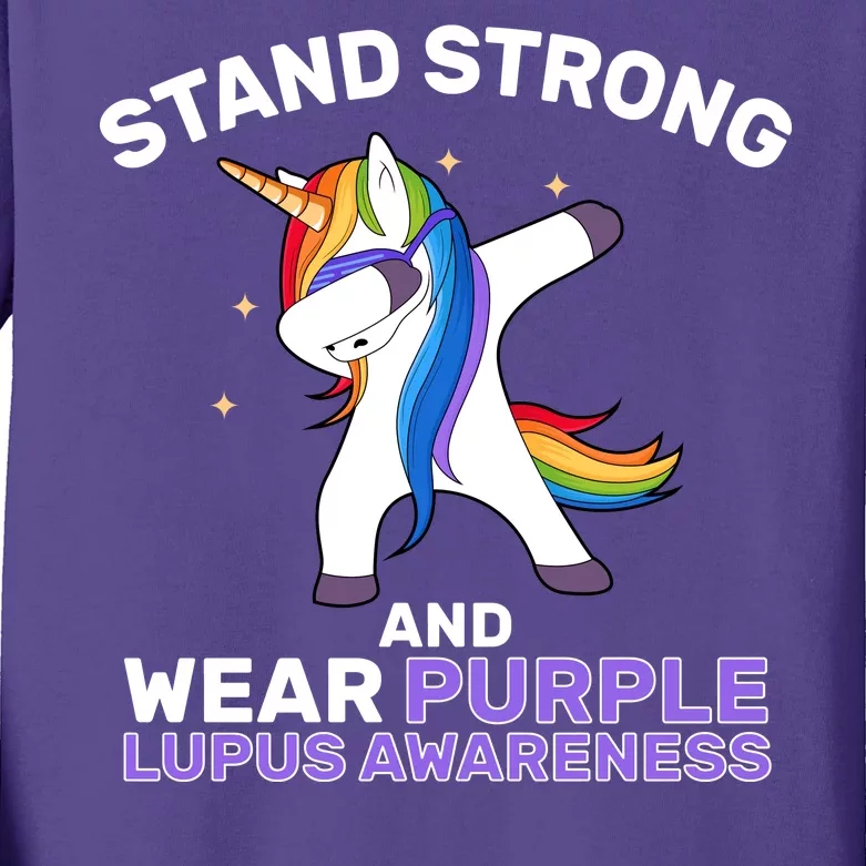 Stand Strong Wear Purple Lupus Awareness Kids Long Sleeve Shirt