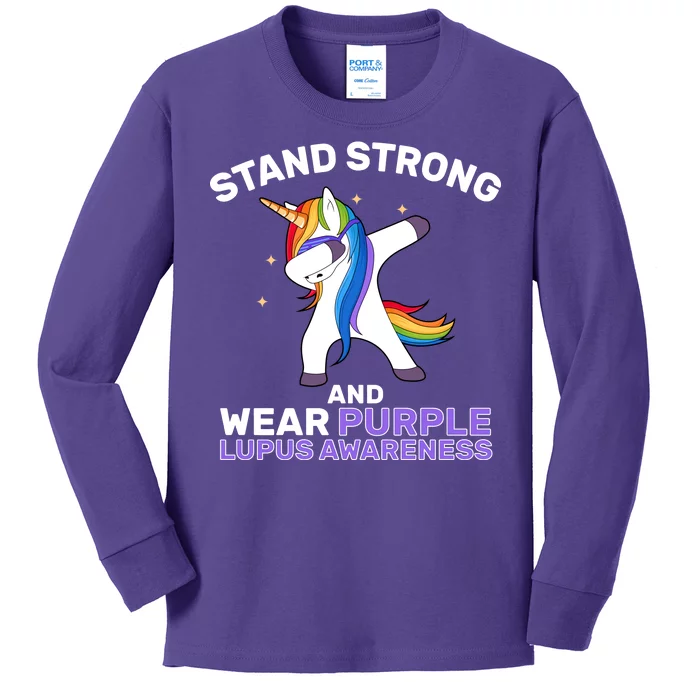 Stand Strong Wear Purple Lupus Awareness Kids Long Sleeve Shirt