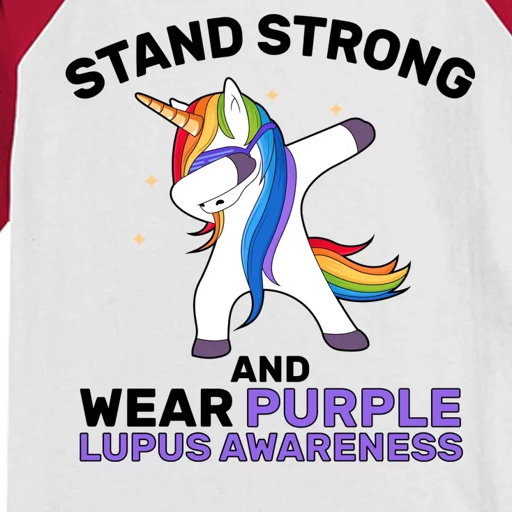 Stand Strong Wear Purple Lupus Awareness Kids Colorblock Raglan Jersey