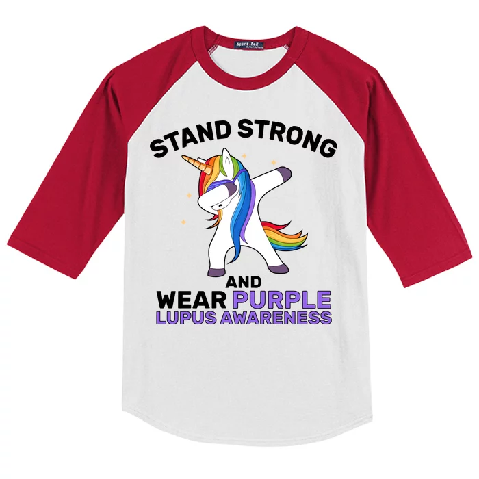 Stand Strong Wear Purple Lupus Awareness Kids Colorblock Raglan Jersey