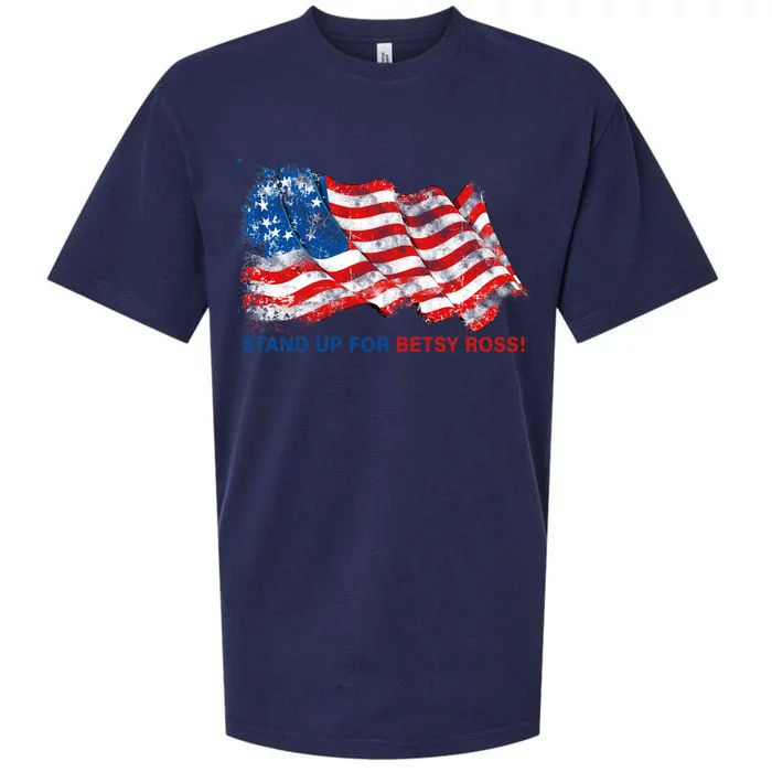 Stand Up For Betsy Ross Distressed Flag Sueded Cloud Jersey T-Shirt