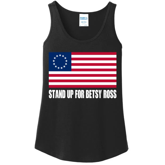 Stand Up For Betsy Ross First American Flag Ladies Essential Tank