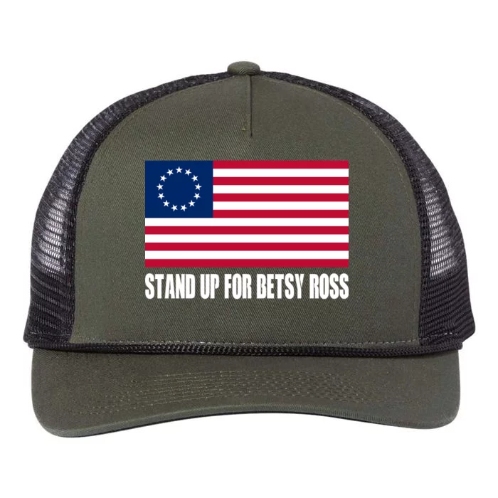 Stand Up For Betsy Ross First American Flag Retro Rope Trucker Hat Cap