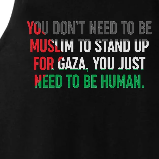 Stand Up For Gaza, Free Palestine Ladies Tri-Blend Wicking Tank