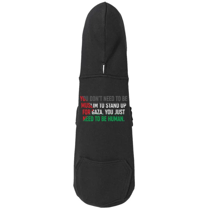 Stand Up For Gaza, Free Palestine Doggie 3-End Fleece Hoodie