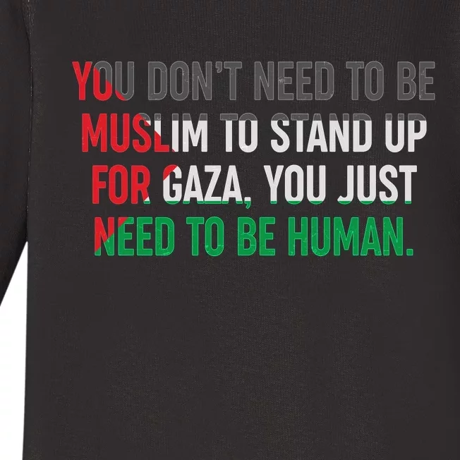 Stand Up For Gaza, Free Palestine Baby Long Sleeve Bodysuit