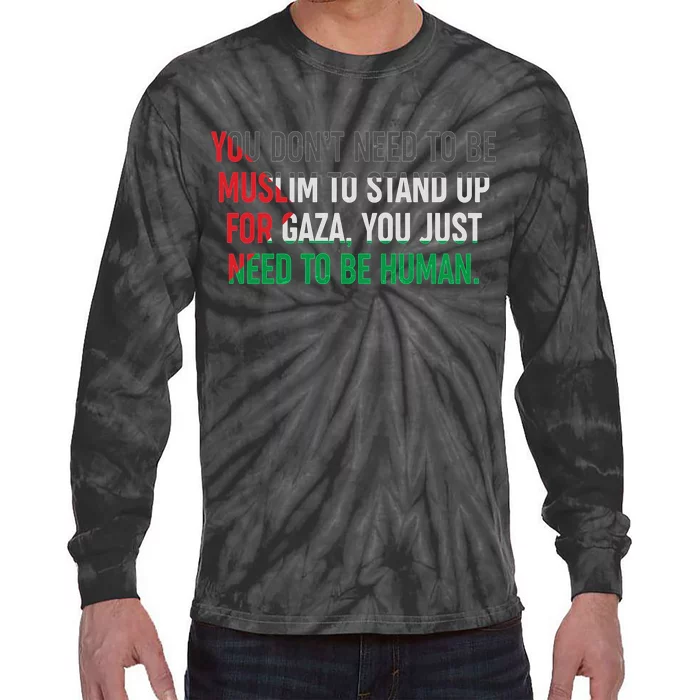 Stand Up For Gaza, Free Palestine Tie-Dye Long Sleeve Shirt