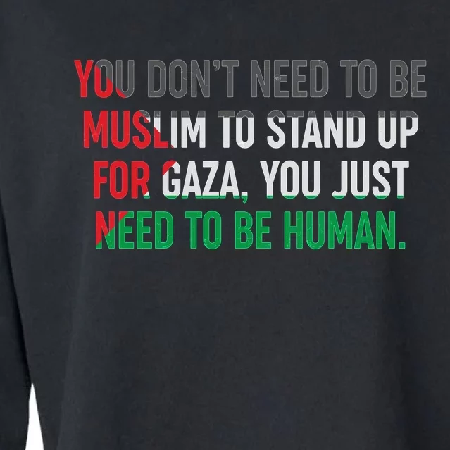 Stand Up For Gaza, Free Palestine Cropped Pullover Crew