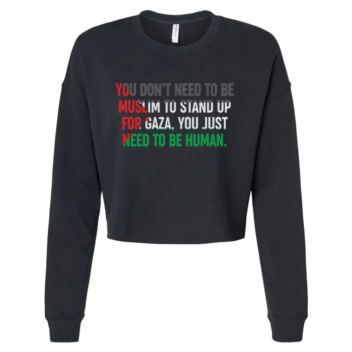 Stand Up For Gaza, Free Palestine Cropped Pullover Crew