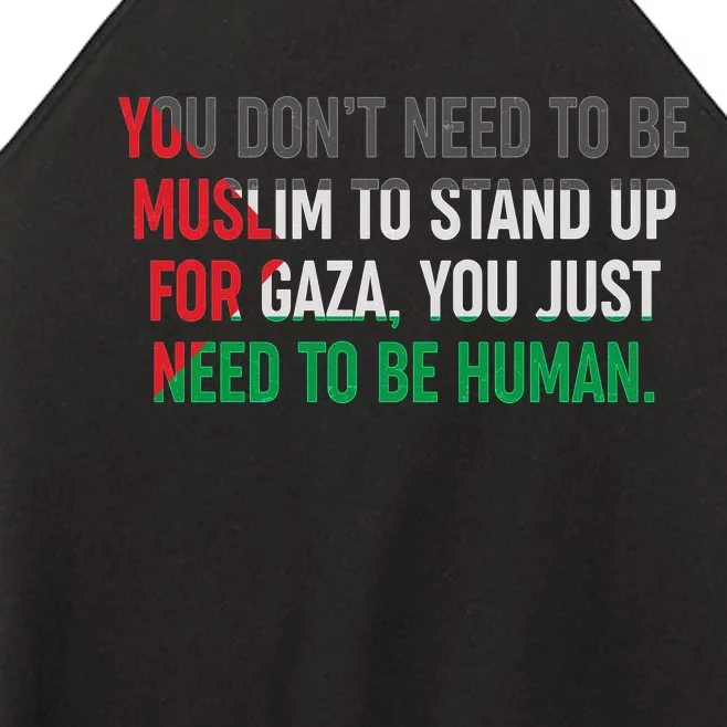 Stand Up For Gaza, Free Palestine Women’s Perfect Tri Rocker Tank