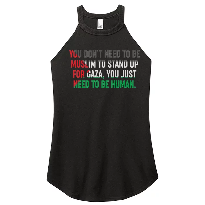 Stand Up For Gaza, Free Palestine Women’s Perfect Tri Rocker Tank