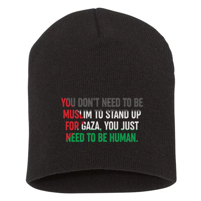 Stand Up For Gaza, Free Palestine Short Acrylic Beanie