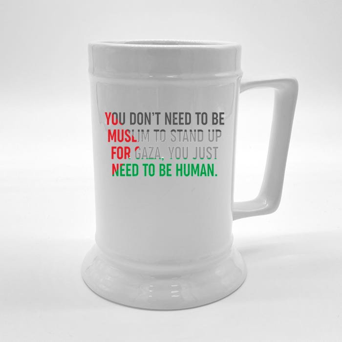 Stand Up For Gaza, Free Palestine Front & Back Beer Stein