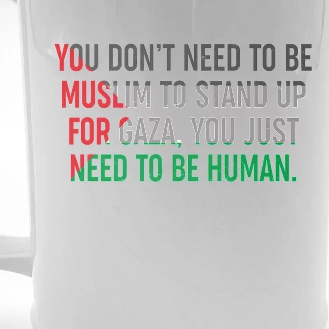 Stand Up For Gaza, Free Palestine Front & Back Beer Stein