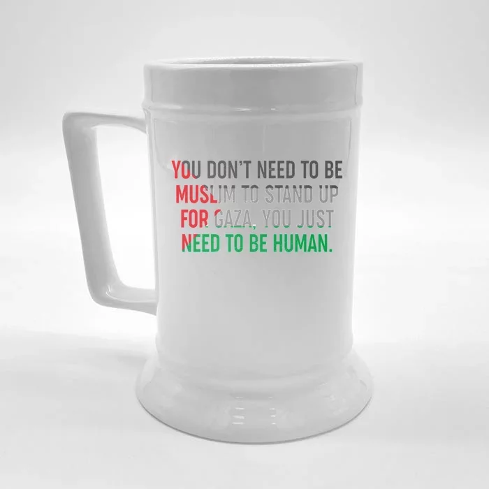 Stand Up For Gaza, Free Palestine Front & Back Beer Stein