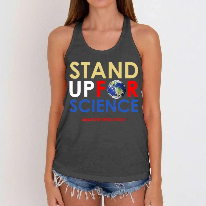 Stand Up For Science March For Science Earth Day Women's Knotted Racerback Tank