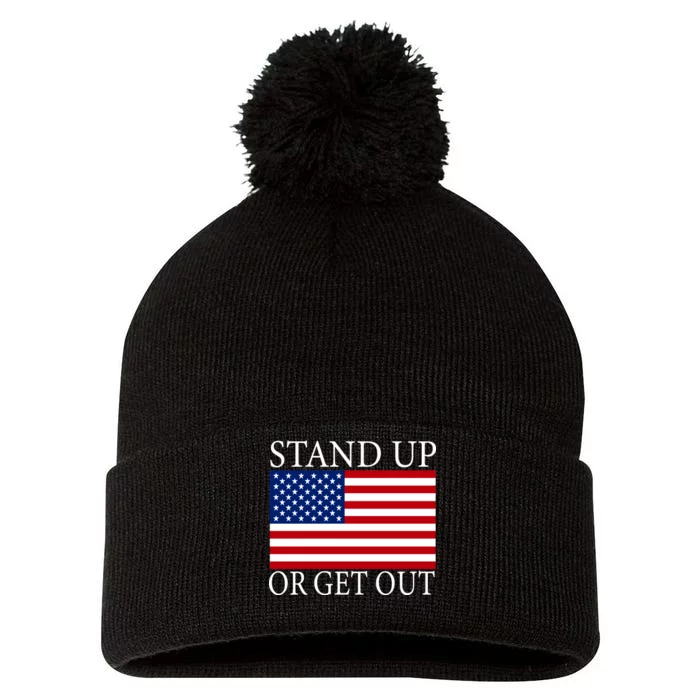 Stand Up Or Get Out Pom Pom 12in Knit Beanie