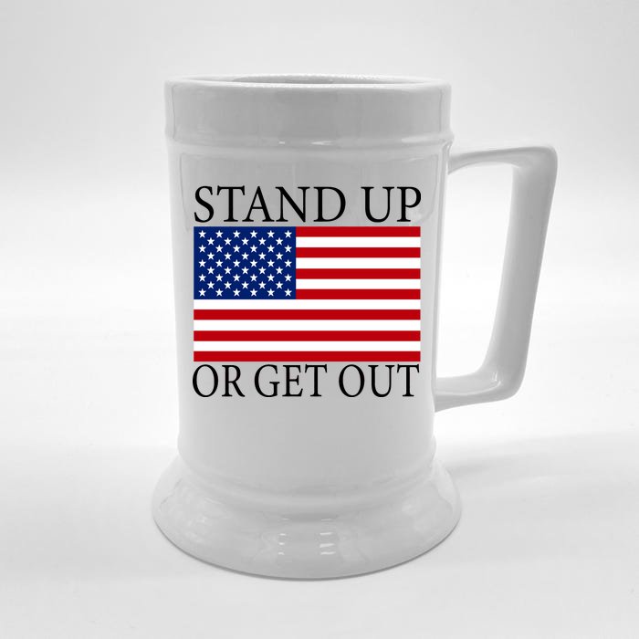 Stand Up Or Get Out Front & Back Beer Stein