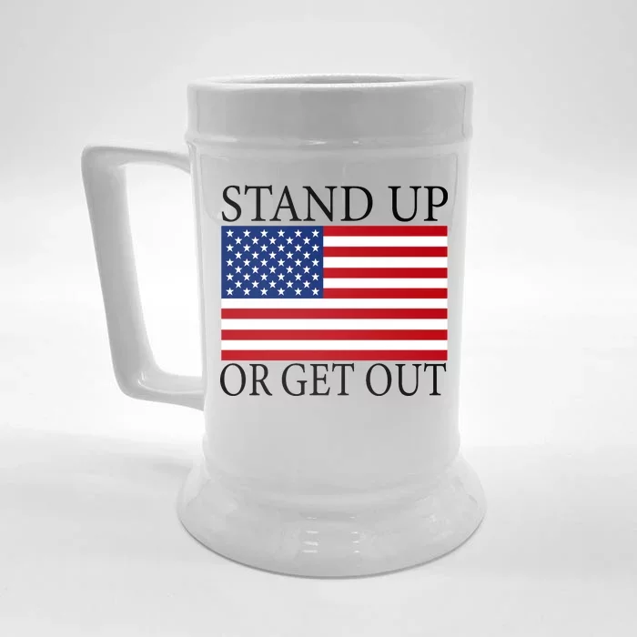 Stand Up Or Get Out Front & Back Beer Stein