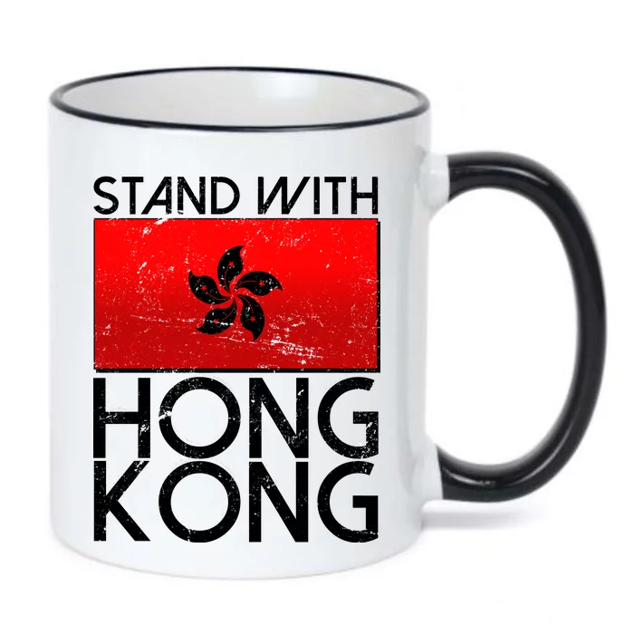 Stand With Hong Kong Pro Democracy Black Color Changing Mug