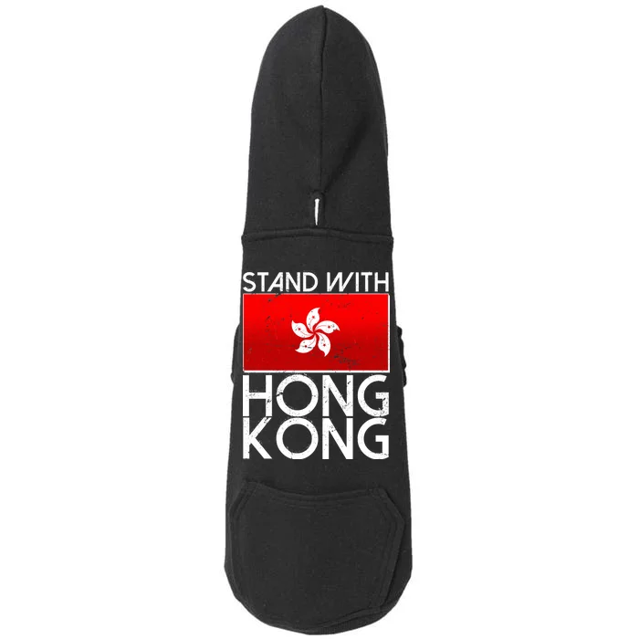 Stand With Hong Kong Pro Democracy Doggie 3-End Fleece Hoodie