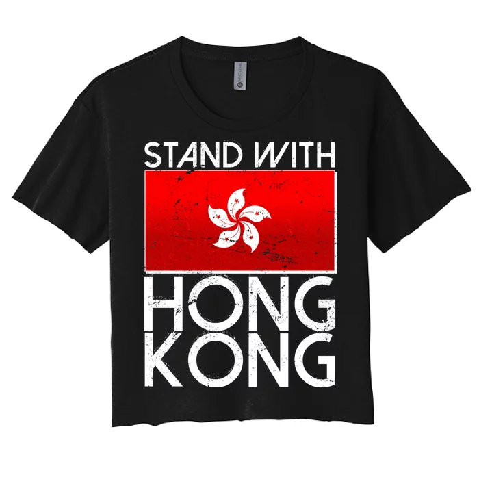 Stand With Hong Kong Pro Democracy Women's Crop Top Tee