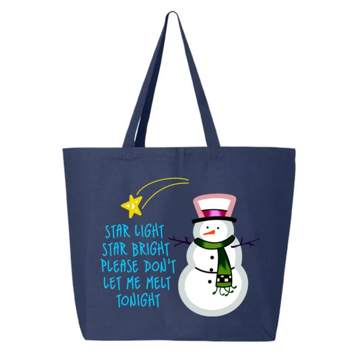 Star Light Star Bright Please Don't Let Me Melt Tonight Snowman 25L Jumbo Tote