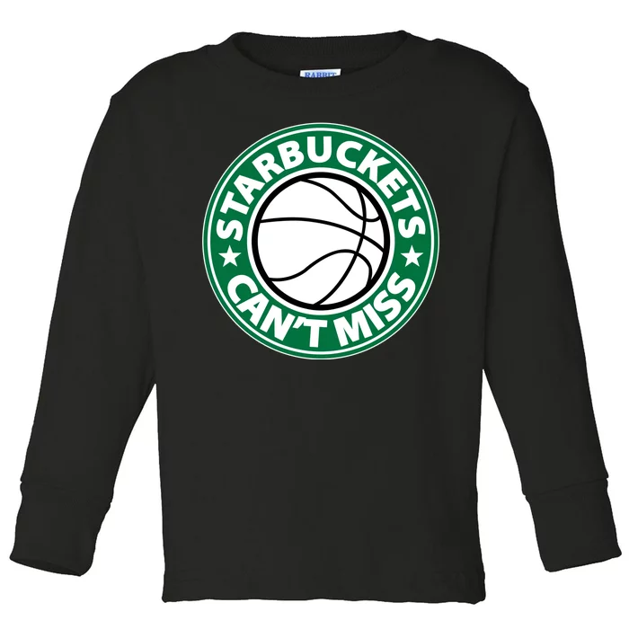 Starbuckets Can't Miss Basketball Toddler Long Sleeve Shirt