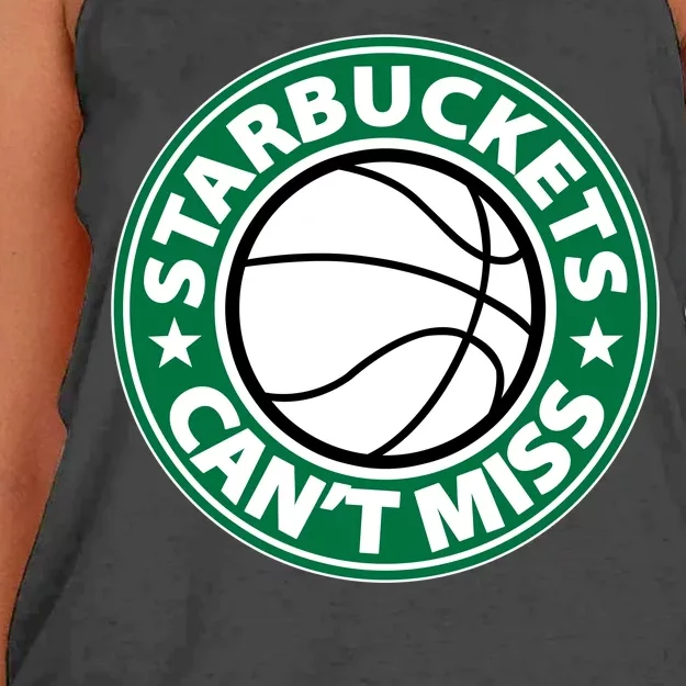 Starbuckets Can't Miss Basketball Women's Knotted Racerback Tank