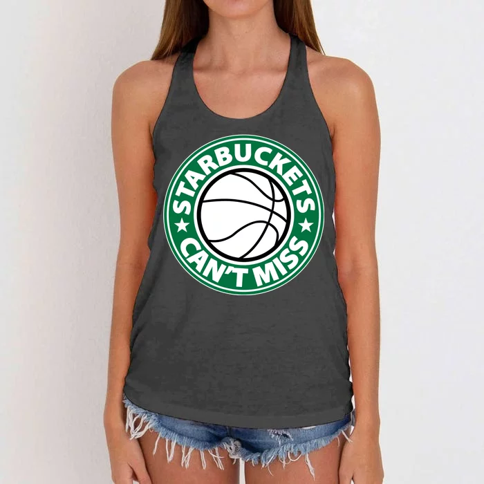 Starbuckets Can't Miss Basketball Women's Knotted Racerback Tank