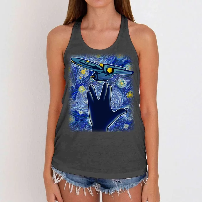 Starry Flight Women's Knotted Racerback Tank