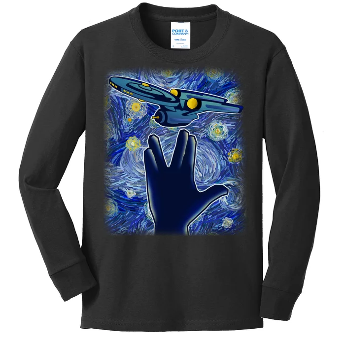 Starry Flight Kids Long Sleeve Shirt